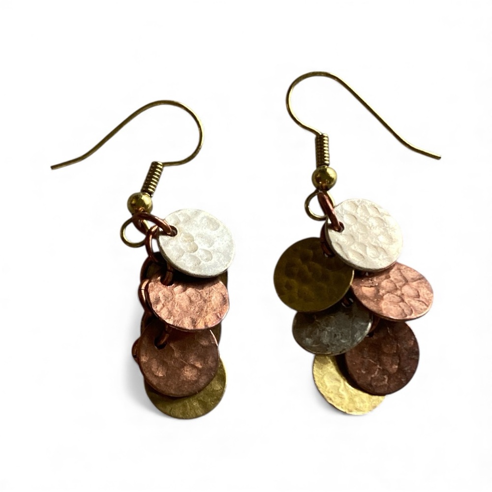 Elegant Multi-Tone Disc Earrings